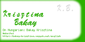 krisztina bakay business card